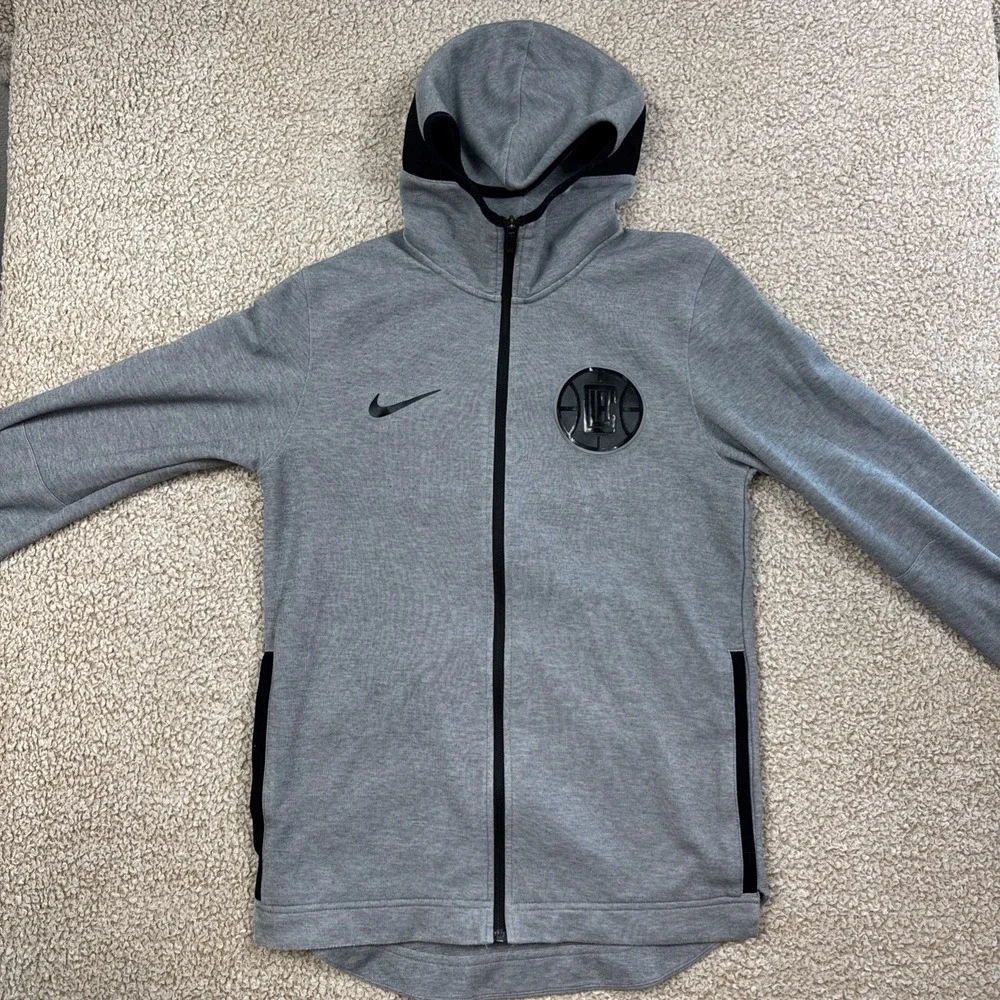 NIKE Los Angeles Clippers Showtime Full Zip Hoodie Men's S Gray Black Jacket